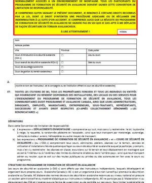 Fournisseur - Formulaire acceptation des risques - waiver - FR